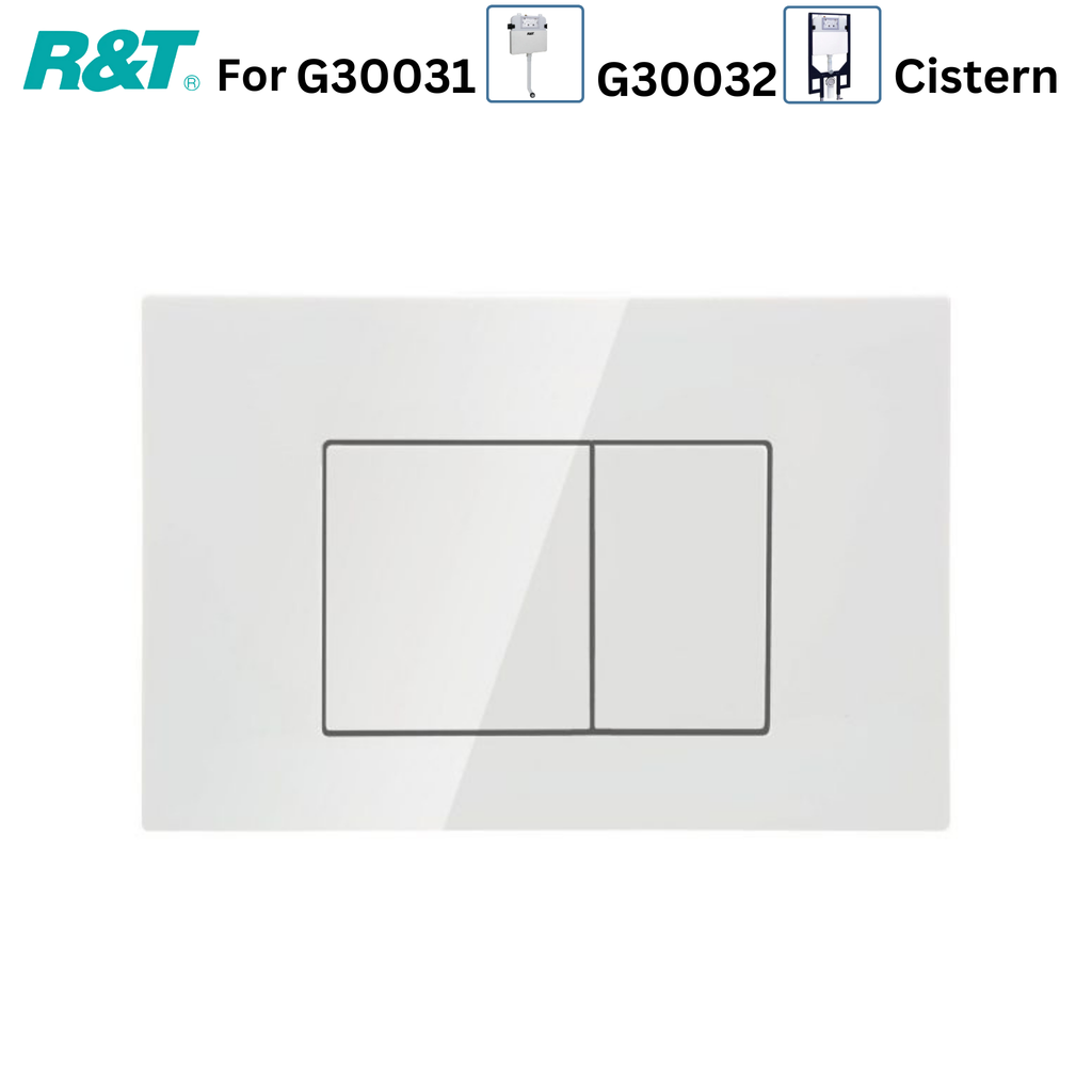R&T Square Button Flush Plate - Gloss White