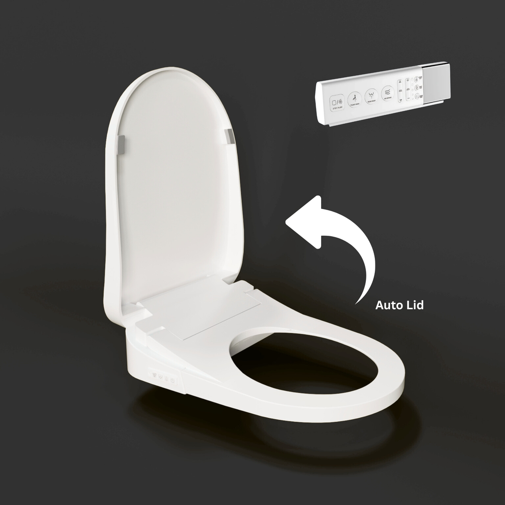Enno Premium Electric Smart Bidet Toilet Seat With Remote Auto Lid - Gloss White
