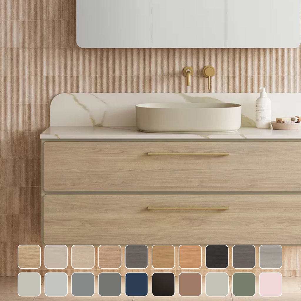 Timberline Colby Wall Hung Vanity With Silk Surface Top and Above Counter Basin