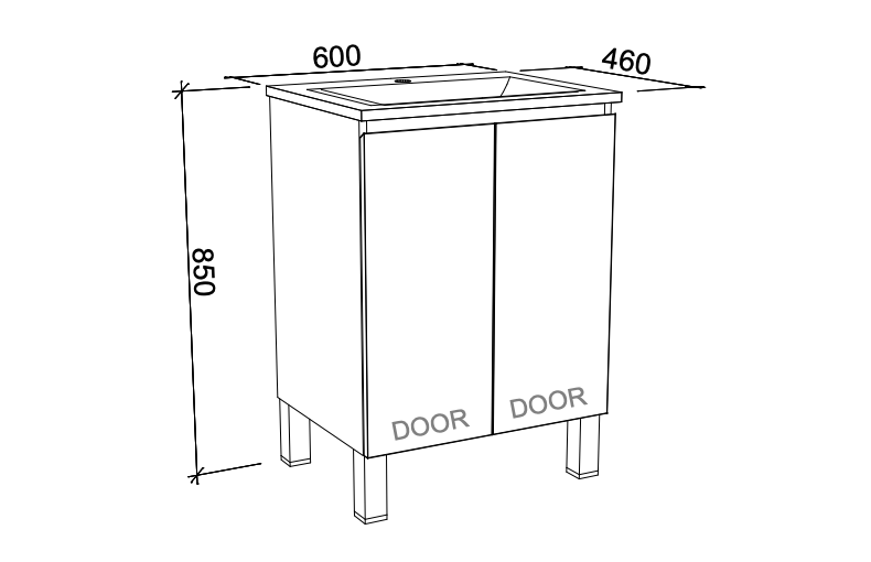 Timberline Nevada Floor Standing Vanity with Above Counter Basin on Legs