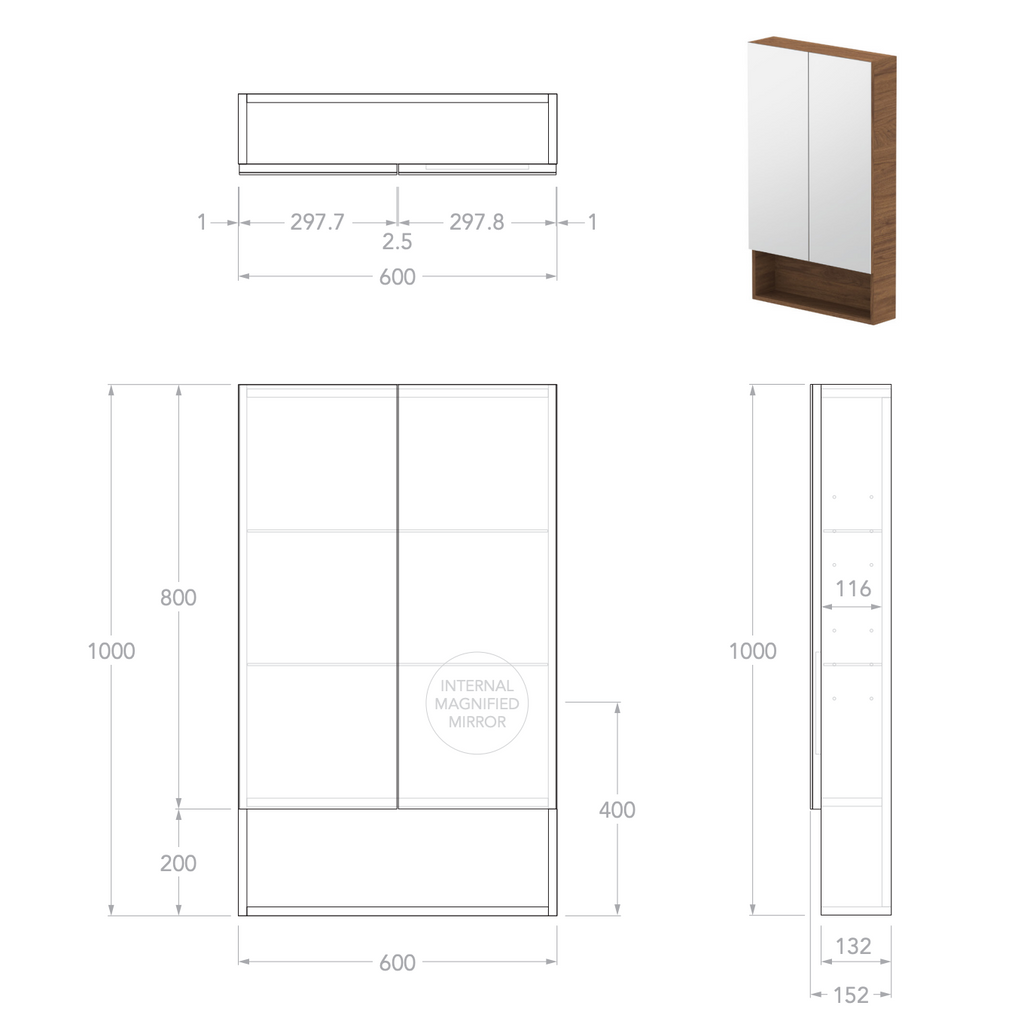 ADP Eli Mirrored Shaving Cabinet