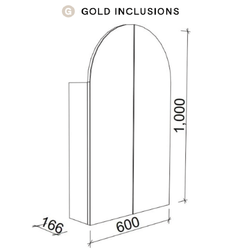 Timberline Church Shaving Cabinet 600mm