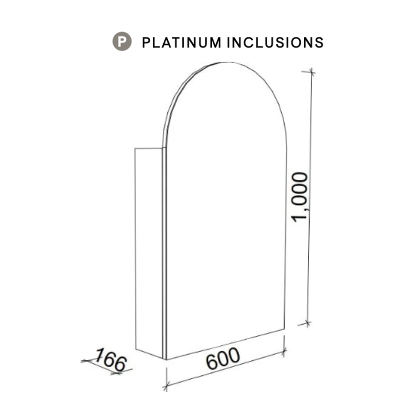 Timberline Church Shaving Cabinet 600mm