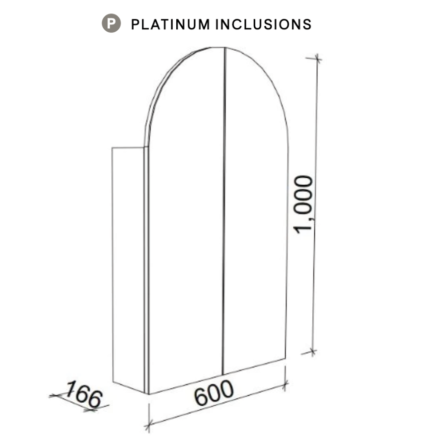 Timberline Church Shaving Cabinet 600mm