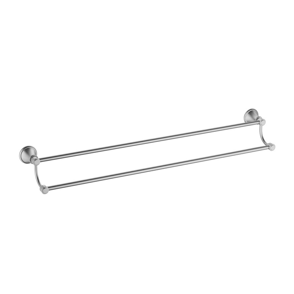 Ikon Clasico Double Towel Rail - Brushed Nickel