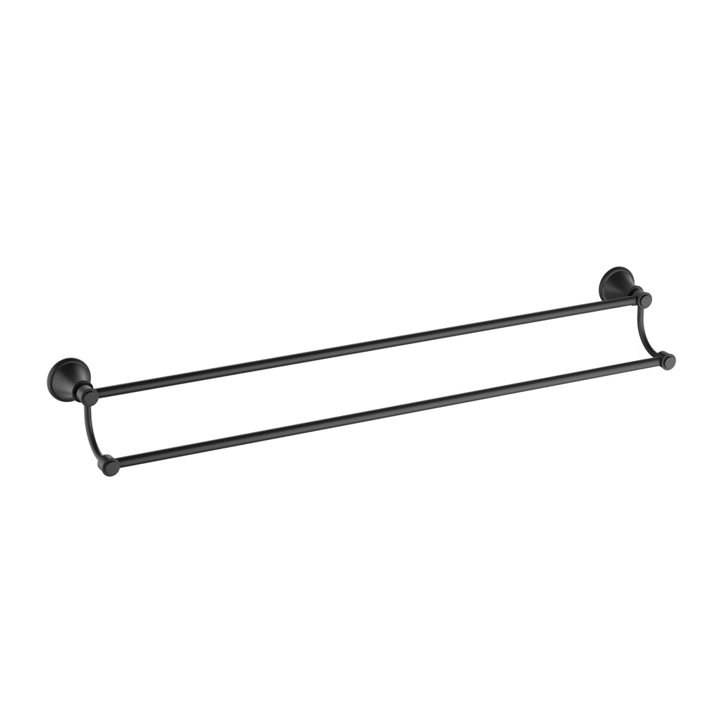 Ikon Clasico Double Towel Rail - Matte Black