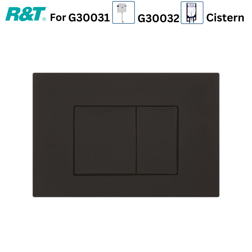 R&T Square Button Flush Plate - Matte Black