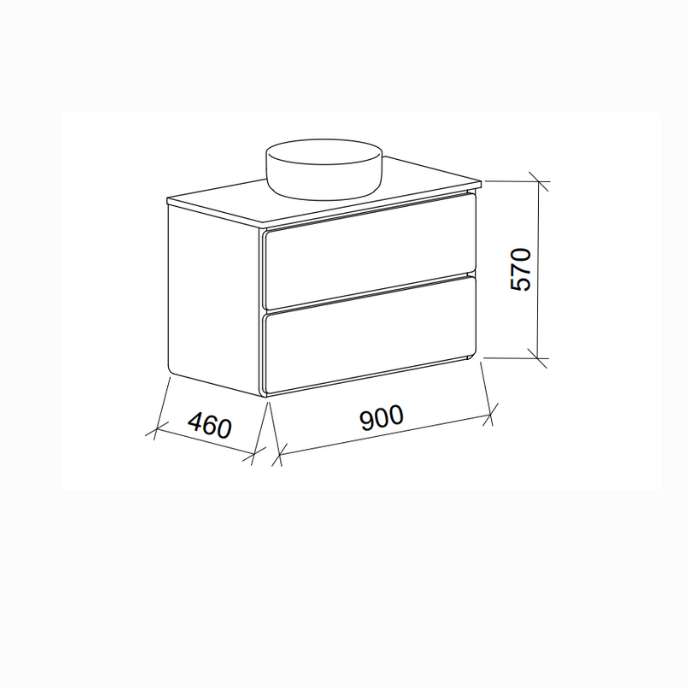 Timberline Colby Wall Hung Vanity With Silk Surface Top and Above Counter Basin