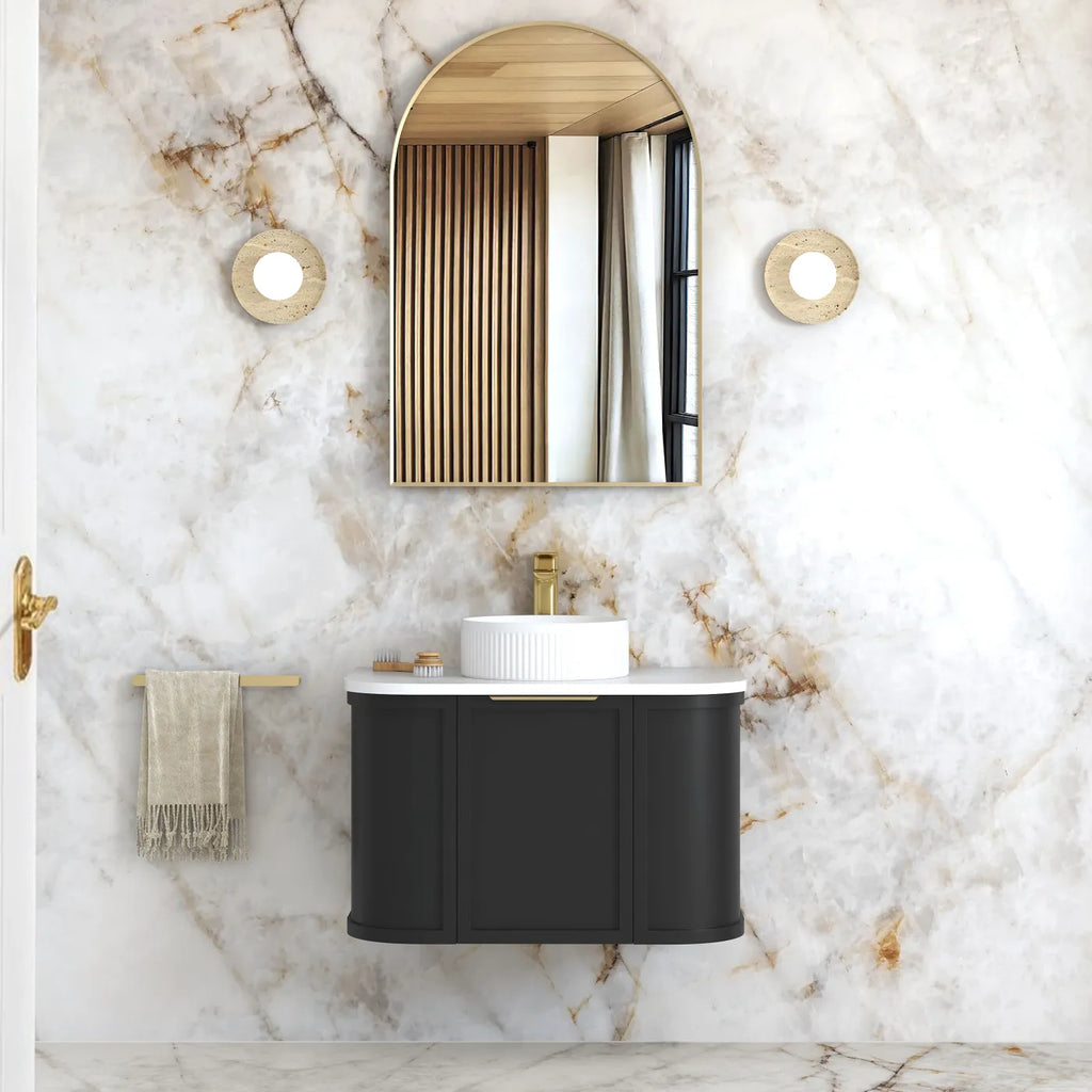 Otti Hampshire Wall Hung Vanity - Satin Black