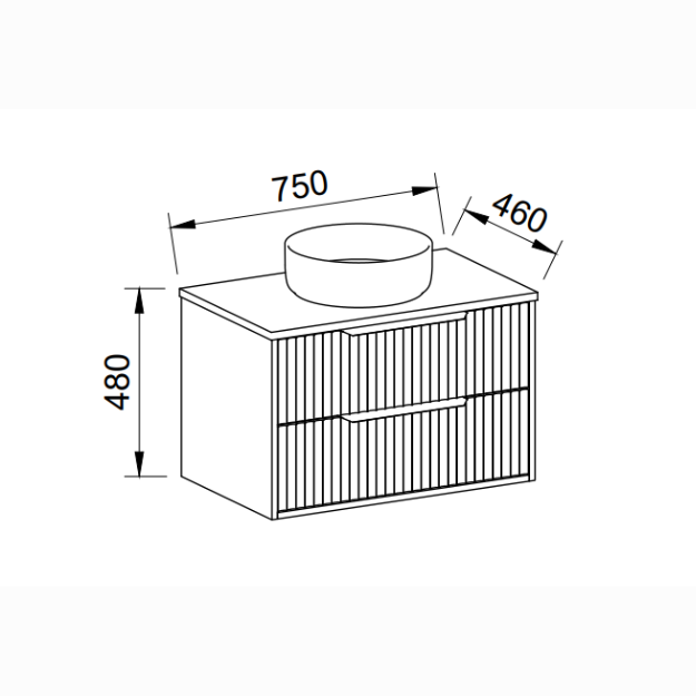 Timberline Emmett Apollo Wall Hung Vanity With Above Counter Basin