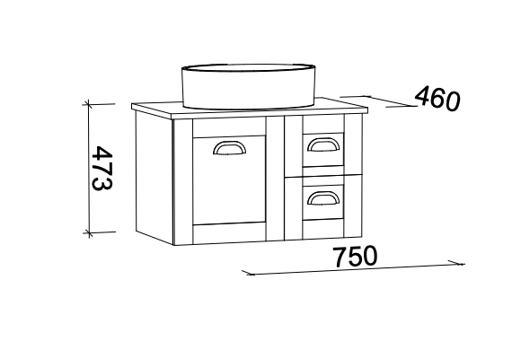 Timberline Victoria Wall Hung Vanity with Silksurface Freedom Top & Basin