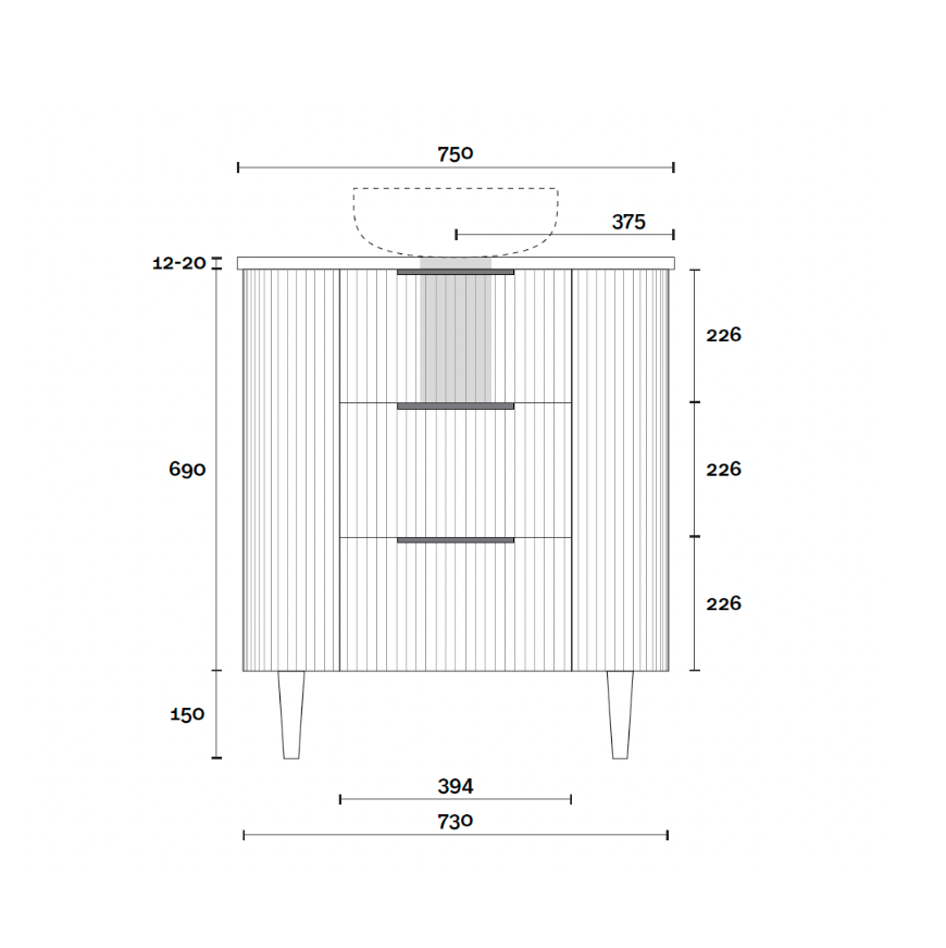 Marquis Shore Floor Standing Vanity with Legs