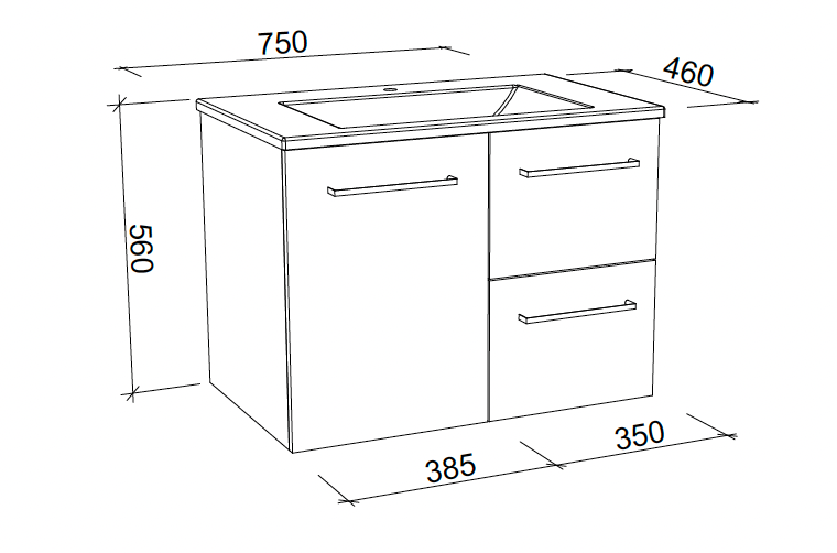 Timberline Carlo Vanity with Regal Acrylic Top