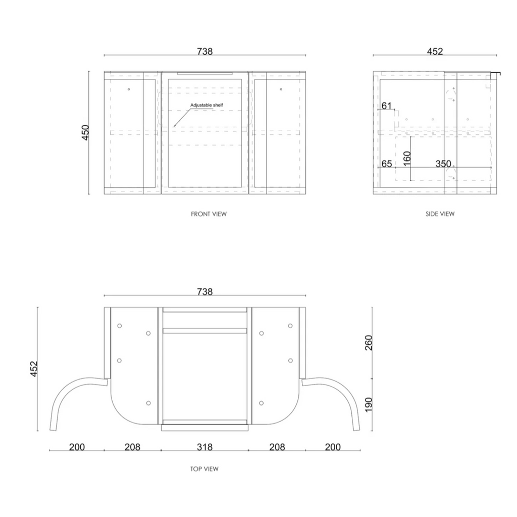 Otti Hampshire Wall Hung Vanity - Satin White