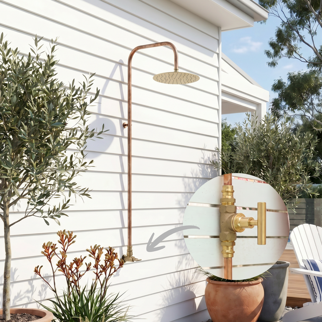 Haven Brass Copper Outdoor Shower Head Set Cold Water