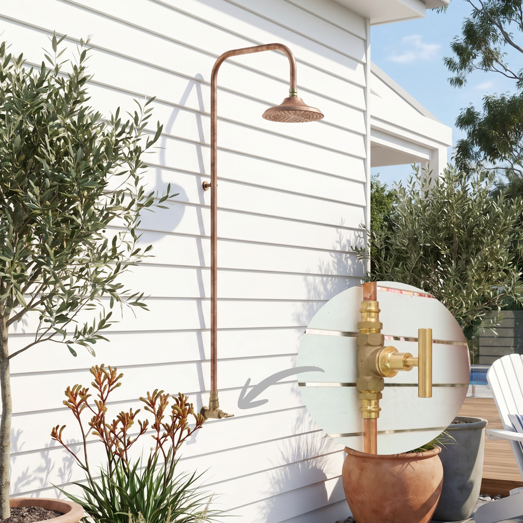 Haven Copper Outdoor Shower Head Set Cold Water