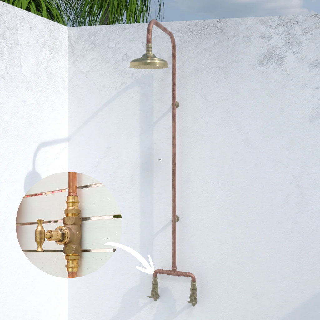 Haven 150mm Brass Copper Outdoor Shower Head Set