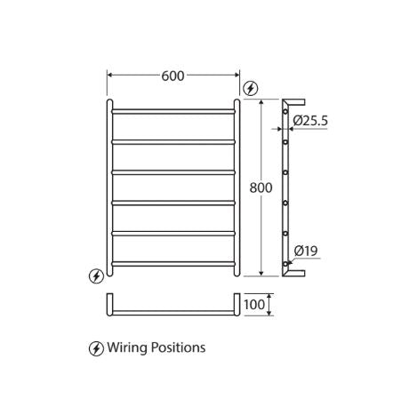 Fienza Kaya Heated Towel Rail - Gunmetal