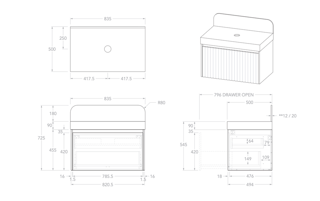 ADP Harper Wall Hung Vanity
