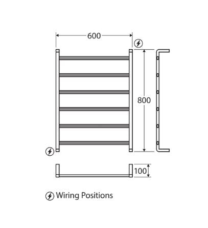 Fienza Koko Heated Towel Rail 600 x 800mm - Urban Brass