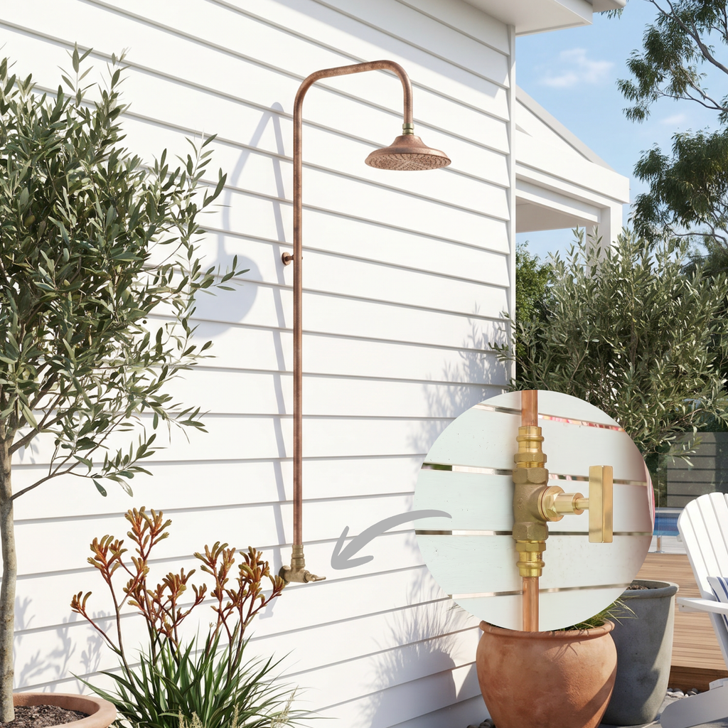 Haven Copper Outdoor Shower Head Set Cold Water