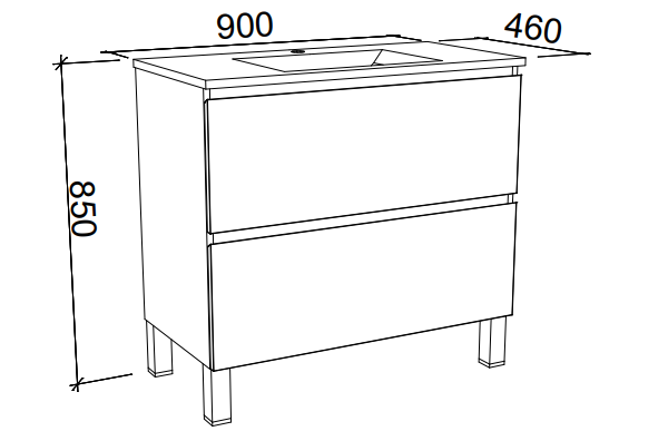 Timberline Nevada Plus Floor Standing Vanity with Above Counter Basin On Legs