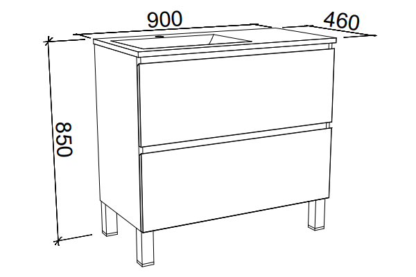 Timberline Nevada Plus Floor Standing Vanity with Above Counter Basin On Legs