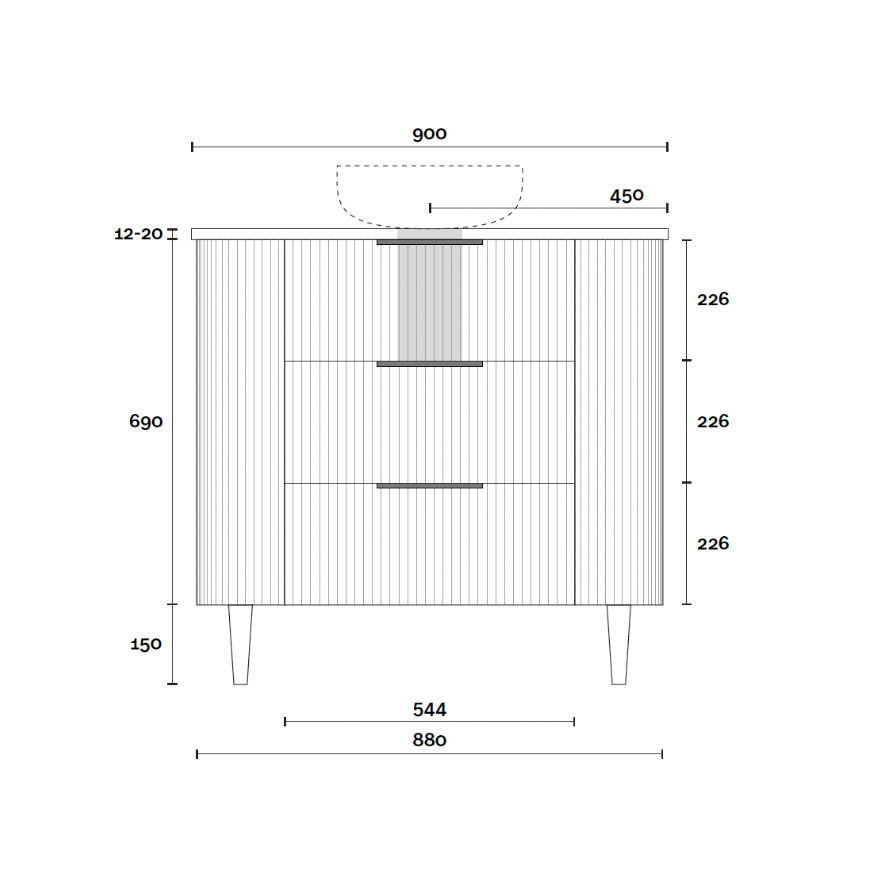 Marquis Shore Floor Standing Vanity with Legs
