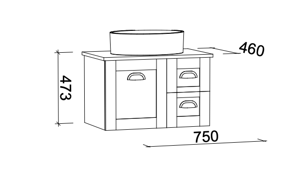 Timberline Victoria Wall Hung Vanity with Silksurface Freedom Top & Basin