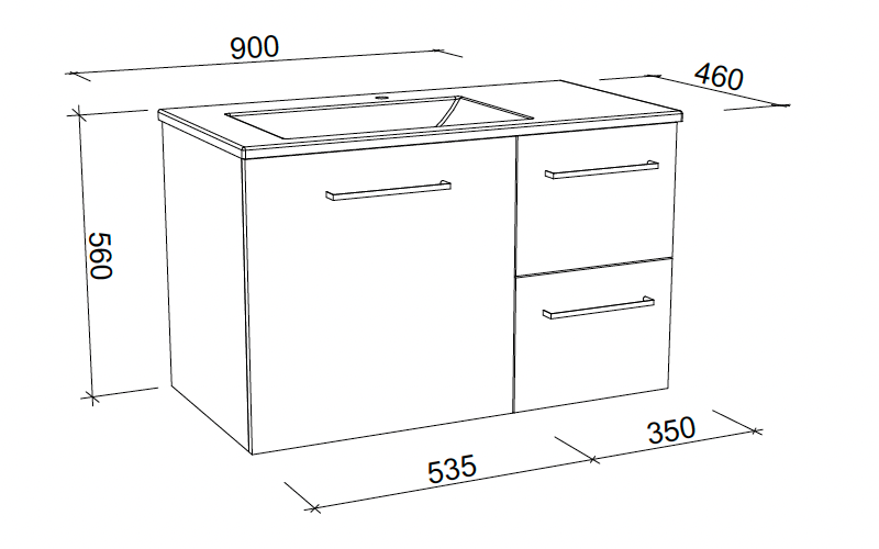 Timberline Carlo Vanity with Regal Acrylic Top