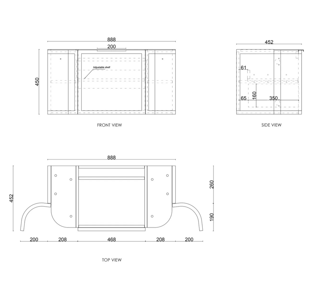 Otti Hampshire Wall Hung Vanity - Satin White