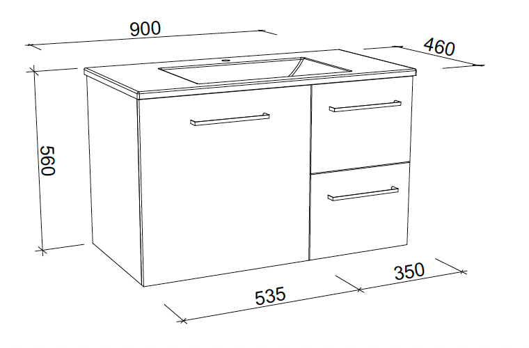 Timberline Carlo Vanity with Regal Acrylic Top