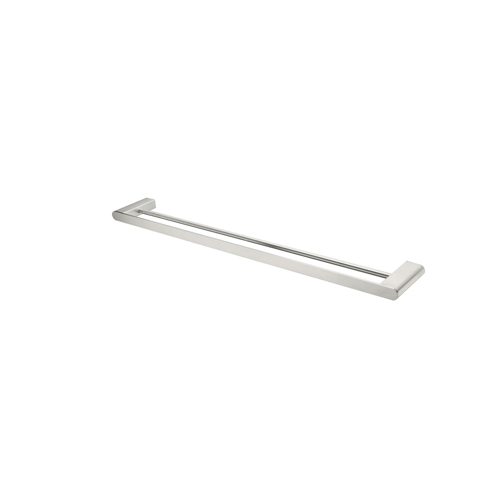 Nero Bianca Double Towel Rail - Brushed Nickel