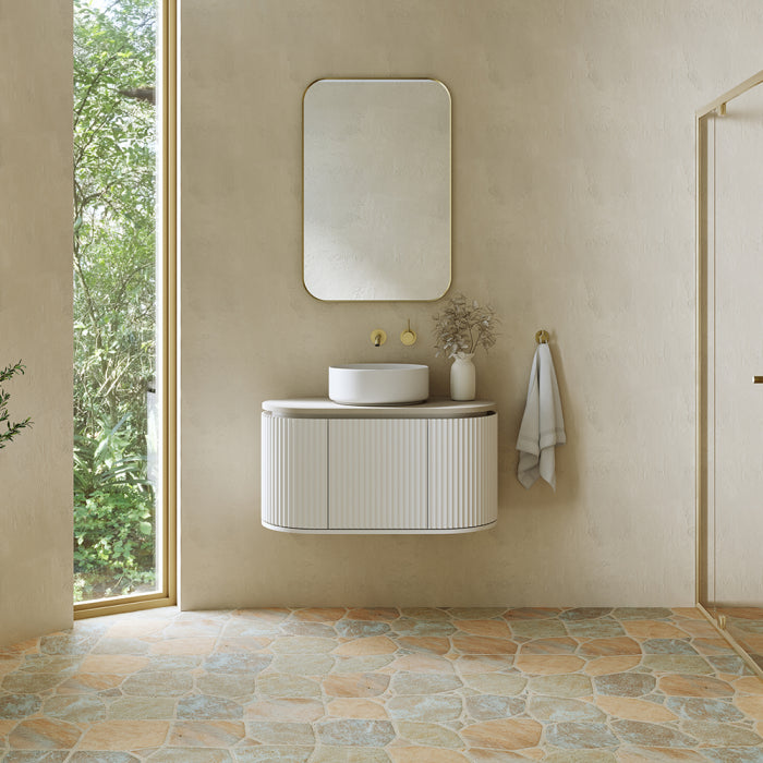 Fienza Empire Pill Wall Hung Vanity Cabinet - Satin White