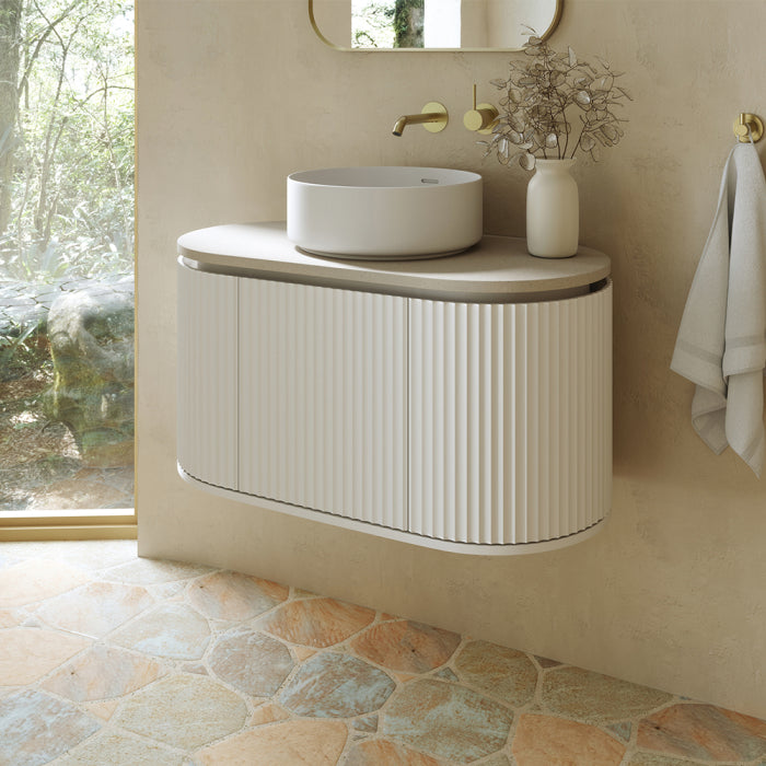 Fienza Empire Pill Wall Hung Vanity Cabinet - Satin White