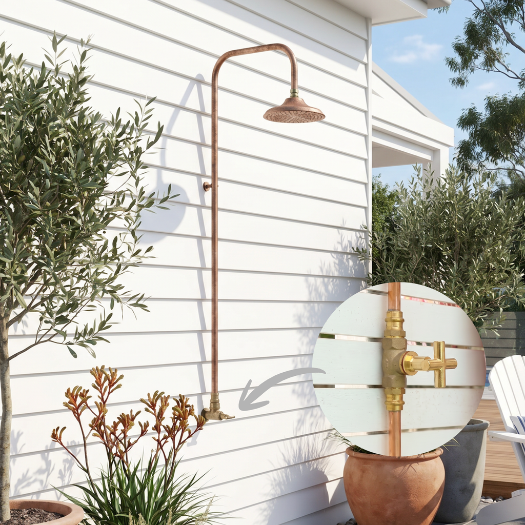 Haven Copper Outdoor Shower Head Set Cold Water