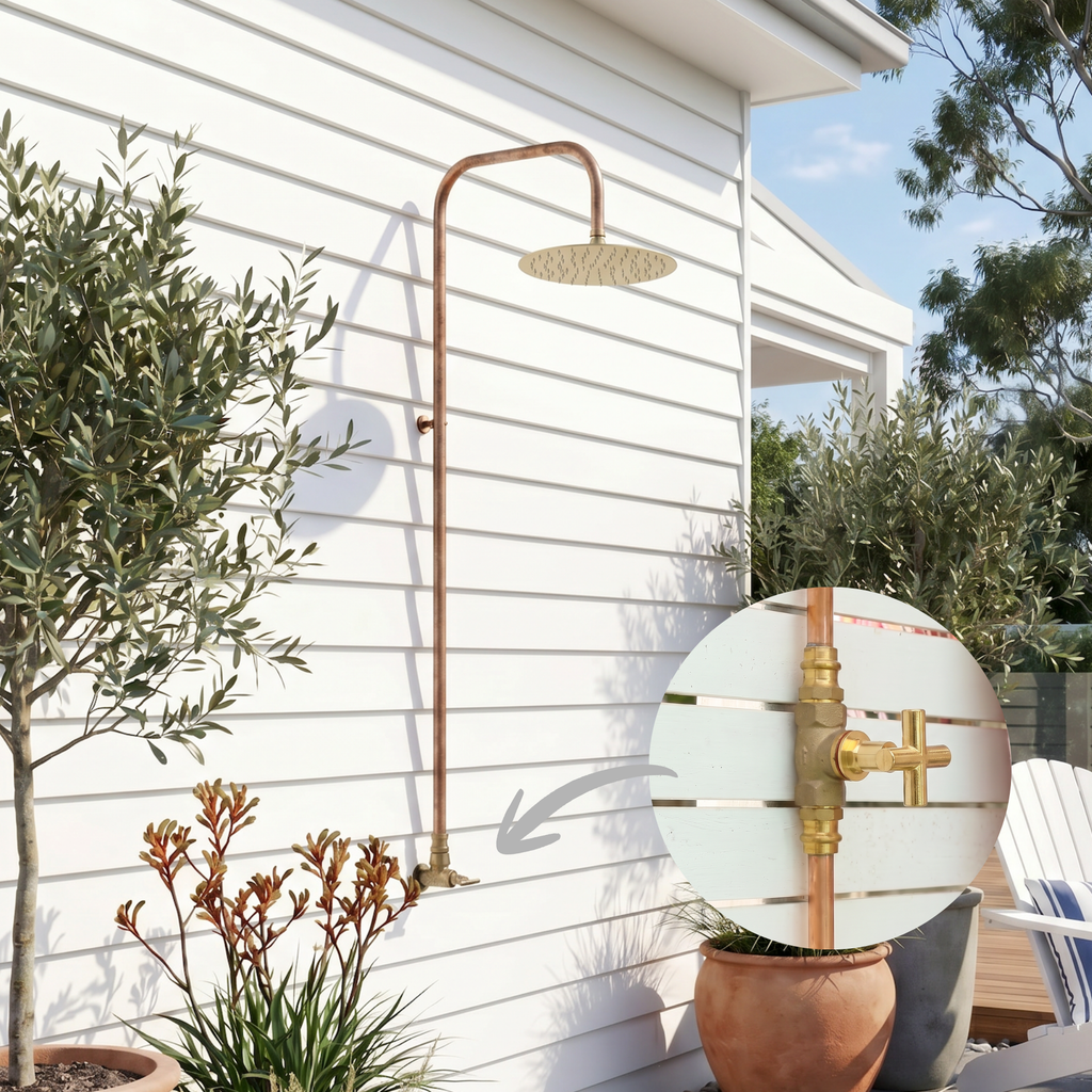 Haven Brass Copper Outdoor Shower Head Set Cold Water