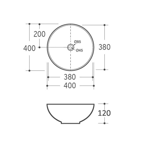 ADP Circuit Above Counter Basin - Gloss White