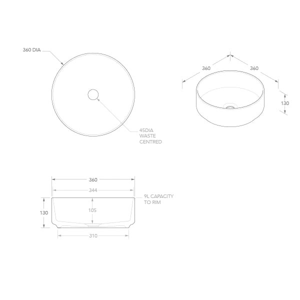 ADP Margot Above Counter Basin Matte