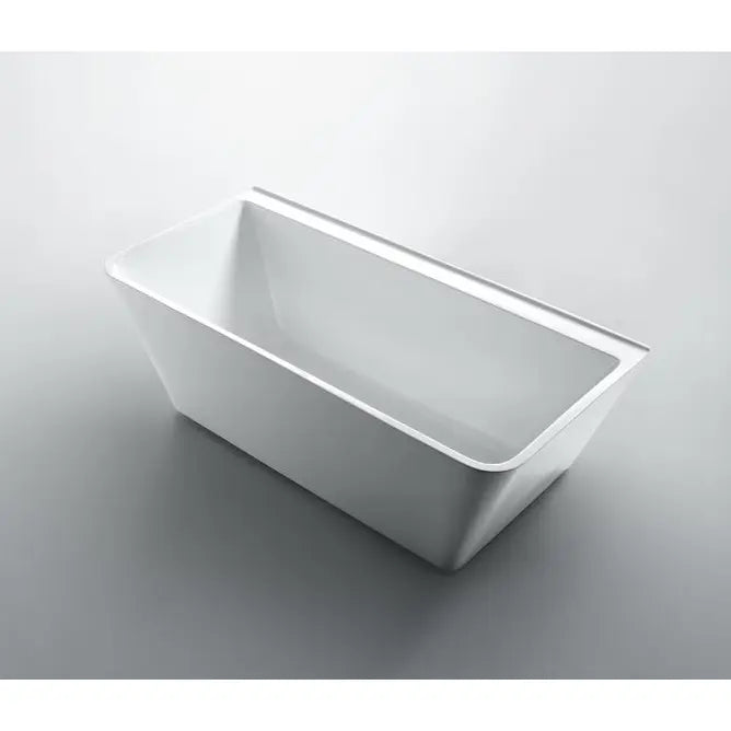 Decina Aria Back To Wall Freestanding Bath 1500 1700mm - Gloss White