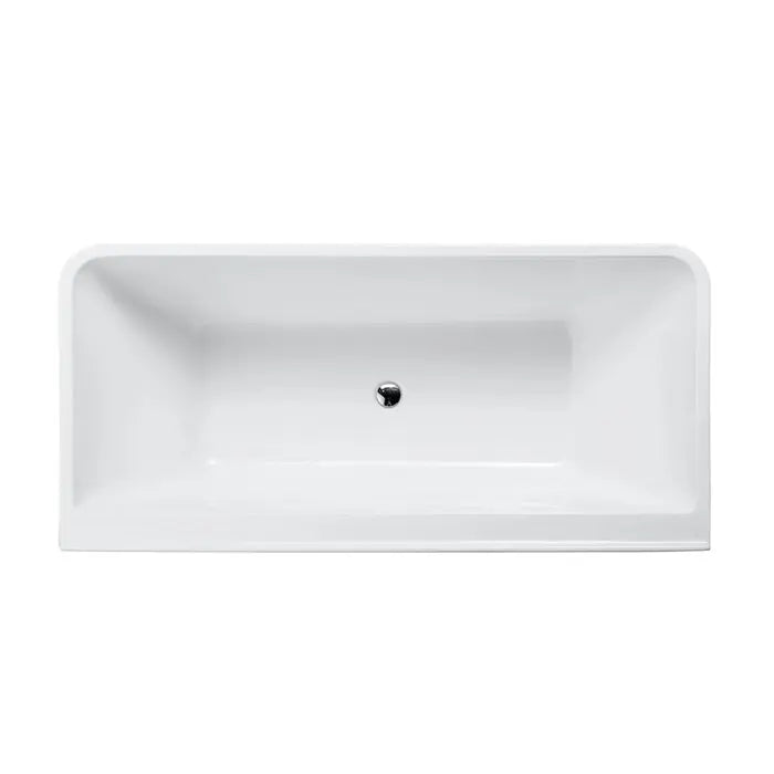 Decina Aria Back To Wall Freestanding Bath 1500 1700mm - Gloss White