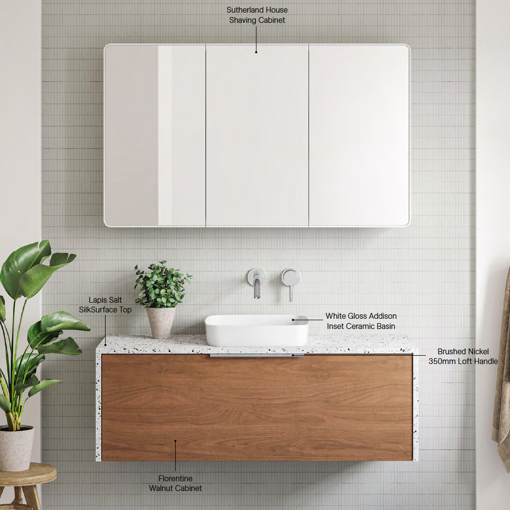 Timberline Ainsworth Wall Hung Vanity with Silksurface Top & Basin
