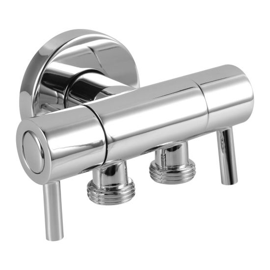 Bathroom Solid Brass Toilet Bidet Spray 1 Inlet 2 Outlet Diverter Only - Chrome