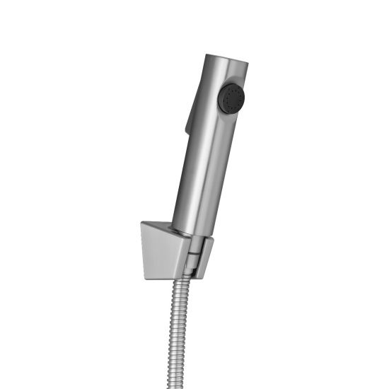 Round ABS Toilet Bidet Spray Kit with Stainless Steel Hose - Brushed Nickel