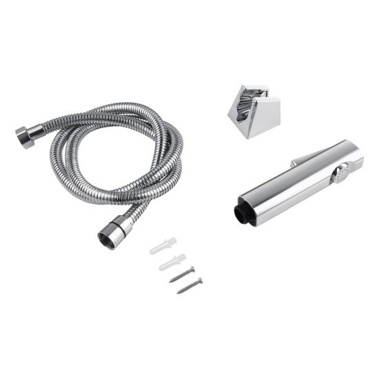 Round ABS Toilet Bidet Spray Kit with Stainless Steel Hose - Chrome