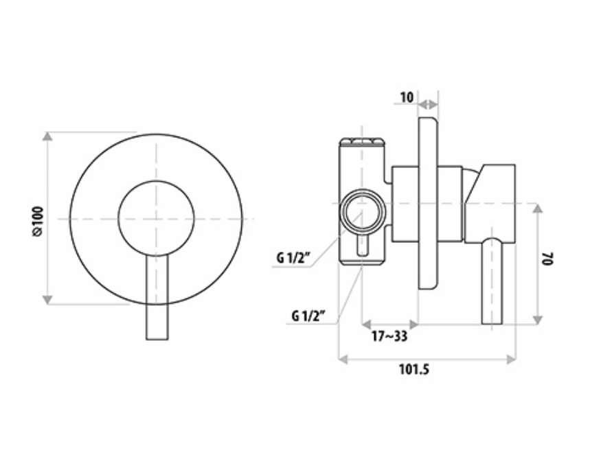 Augustine Classic Traditional Wall Mixer - Gold