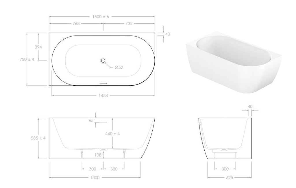 ADP Glacier Corner Bath - Gloss White