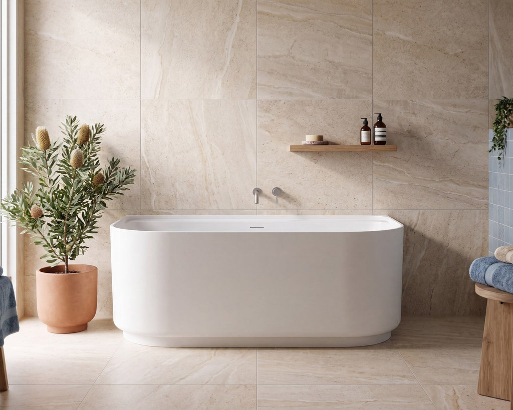 ADP Solace Back-To-Wall Bath - Gloss White