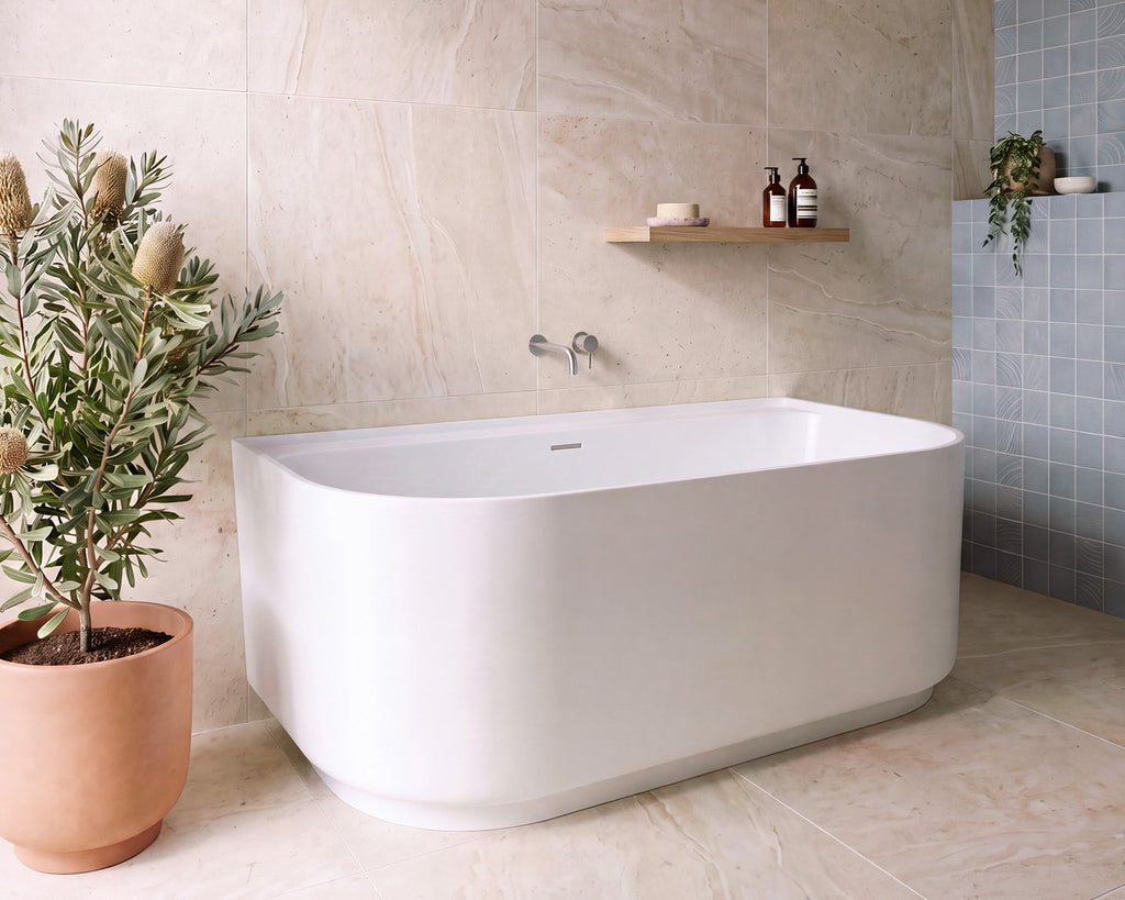 ADP Solace Back-To-Wall Bath - Gloss White