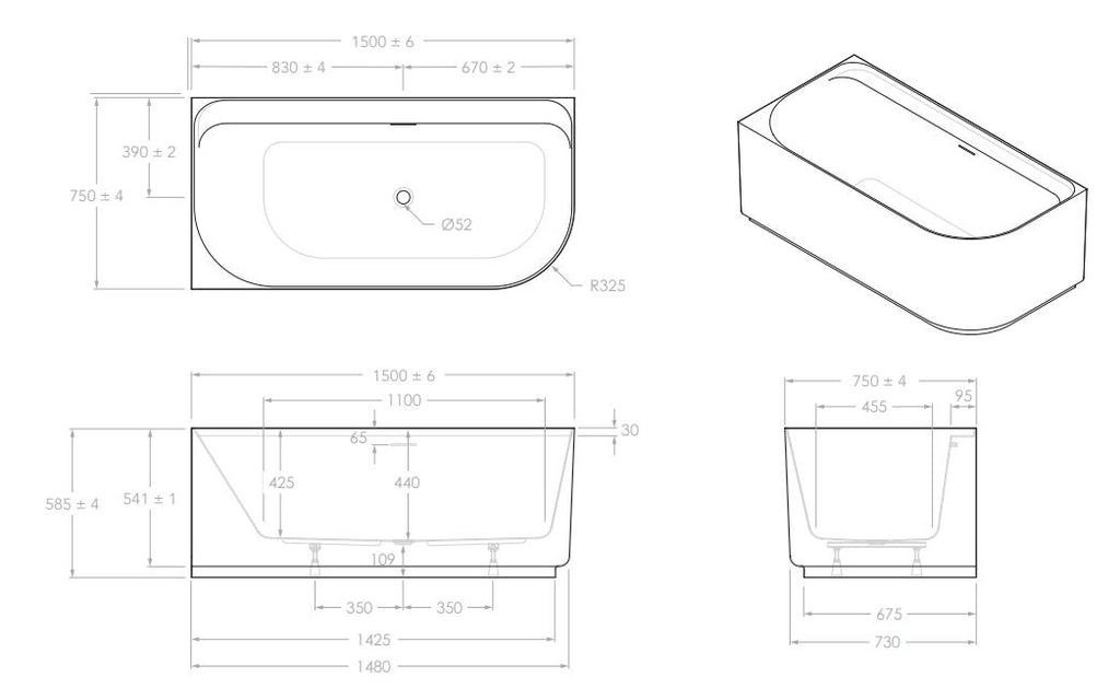 ADP Solace Corner Bath - Gloss White